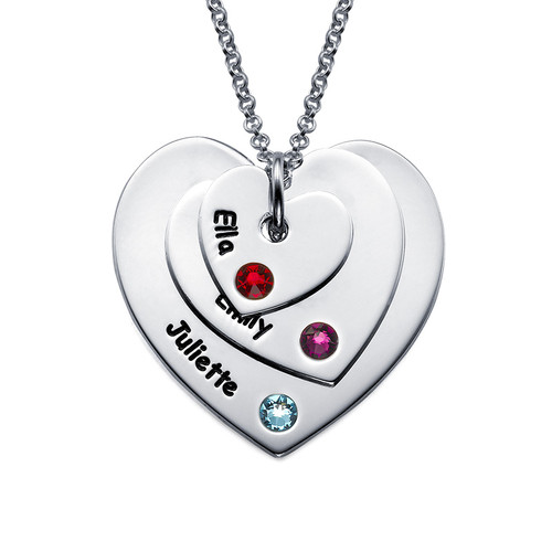 Birthstone Heart Necklace for Moms