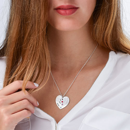 Birthstone Heart Necklace for Moms