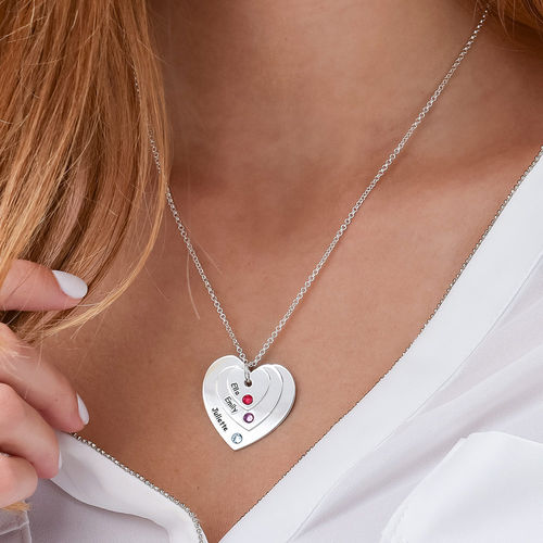 Birthstone Heart Necklace for Moms