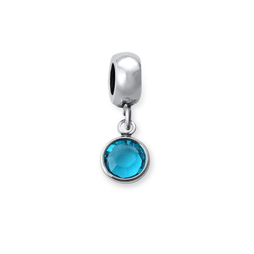 Birthstone Silver Charm