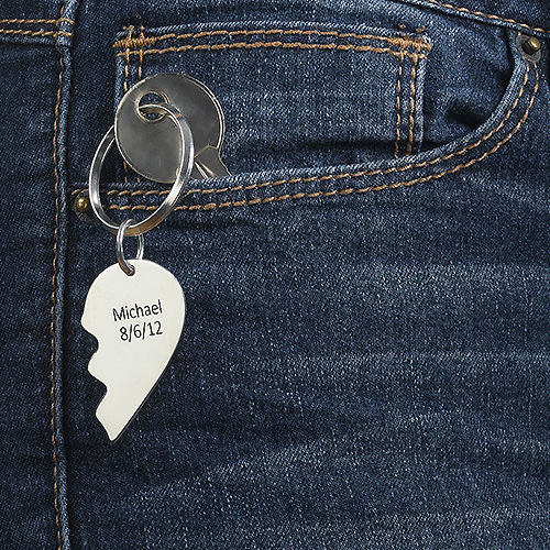 Breakable Heart Keychain in Sterling Silver