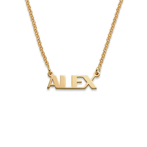 Capital Letters Name Necklace with 18K Gold Plating