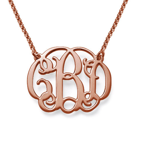 Rose Gold Plated Celebrity Monogram Pendant