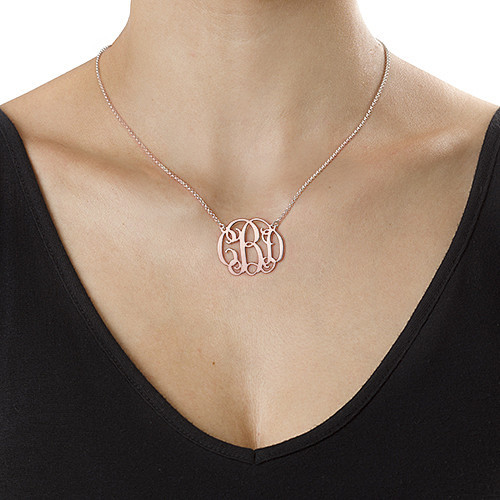 Rose Gold Plated Celebrity Monogram Pendant