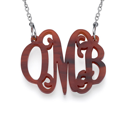 Celebrity Monogram Necklace in Acrylic