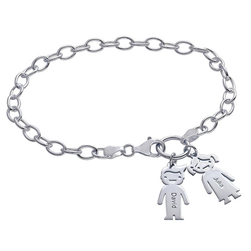 Charm Bracelet with Kids Pendants