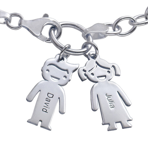 Charm Bracelet with Kids Pendants