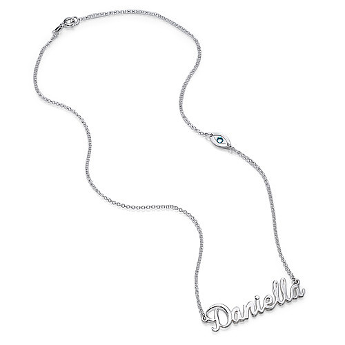 Charm Name Necklace in Sterling Silver