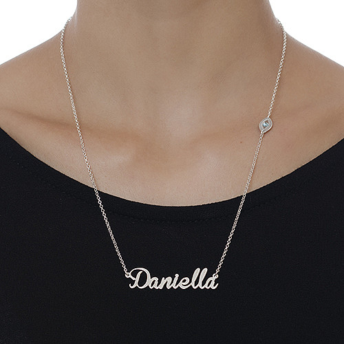 Charm Name Necklace in Sterling Silver