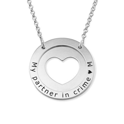 Circle Heart Necklace in Silver