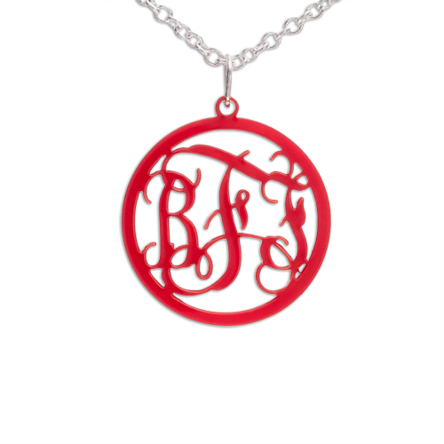 Circle Monogram Color Necklace