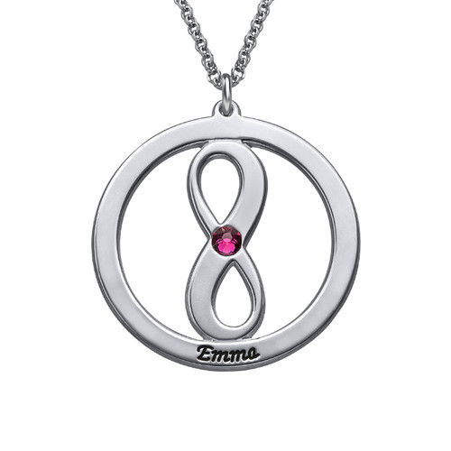 Circle Name Necklace with Infinity Symbol