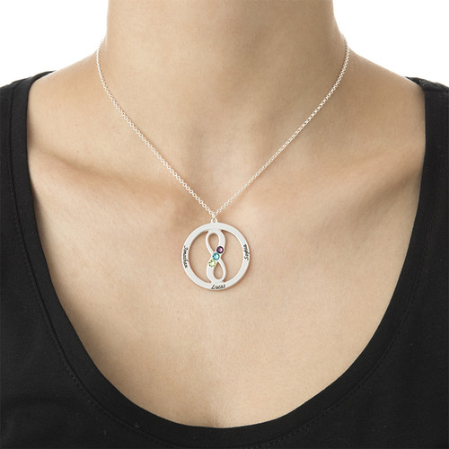 Circle Name Necklace with Infinity Symbol