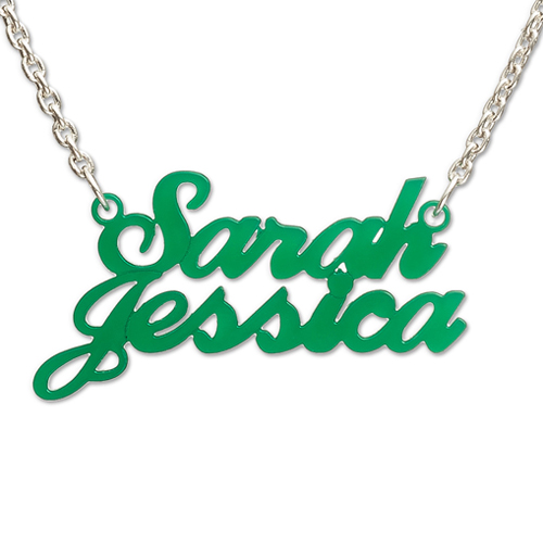 Colorful Couples Name Necklace