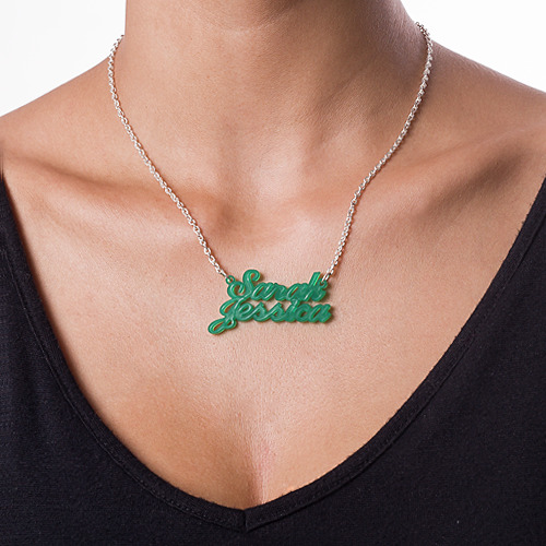 Colorful Couples Name Necklace