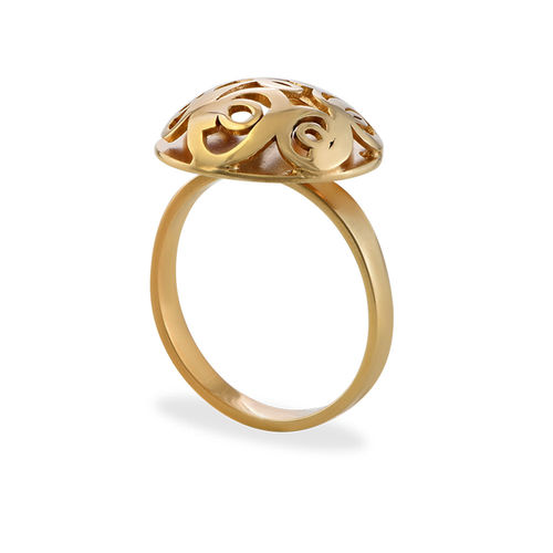 Contoured Monogram Ring in Gold Plating