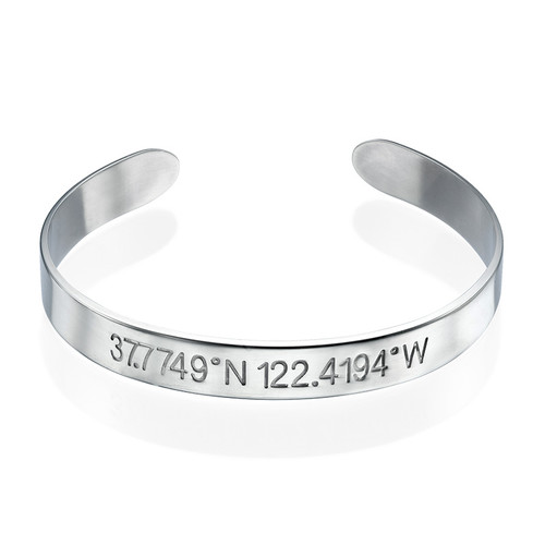 Coordinates Bangle Bracelet