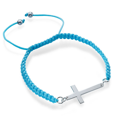 Cord Cross Bracelet in Sterling Silver