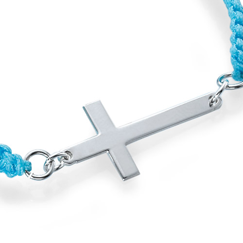 Cord Cross Bracelet in Sterling Silver