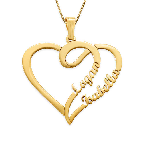 Couple Heart Necklace in 14k Gold - Yours Truly Collection