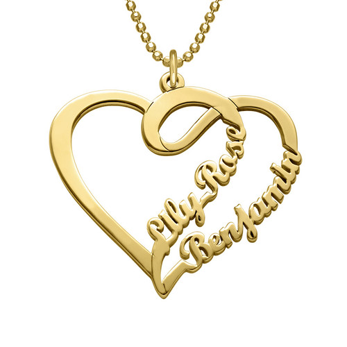 Couple Heart Necklace with Gold Plating - Yours Truly Collection