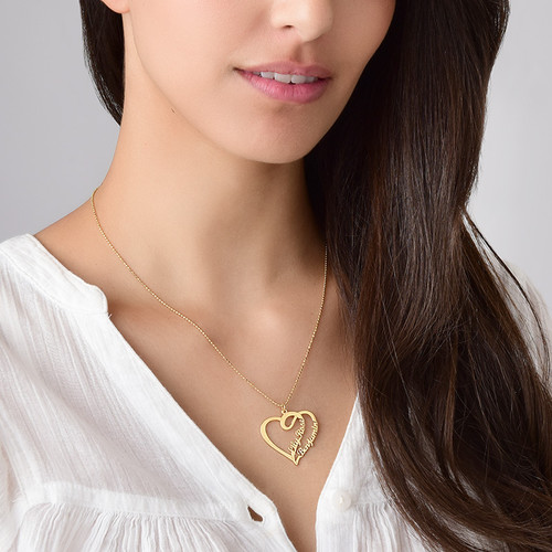 Couple Heart Necklace with Gold Plating - Yours Truly Collection