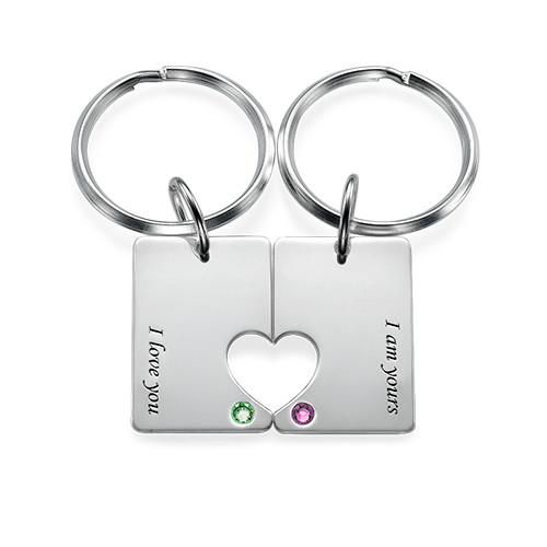 Couple's Dog Tag Keychain Set