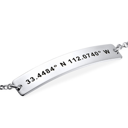 Custom Coordinates Bracelet in Silver