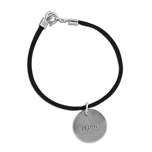 Custom Engraved Mother Bracelet with Silver Charm