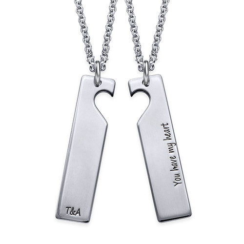 Cut Out Heart Bar Necklace Set