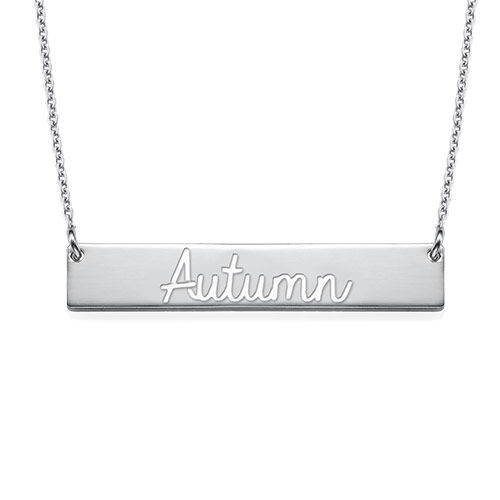 Cut Out Name Bar Necklace