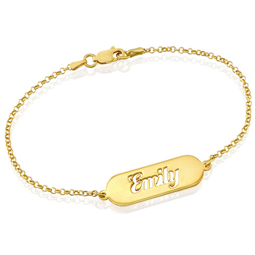 Cut out Name Bracelet in Gold Plating