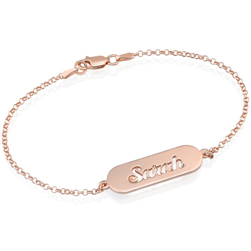 Cut out Name Bracelet in Rose Gold Plating