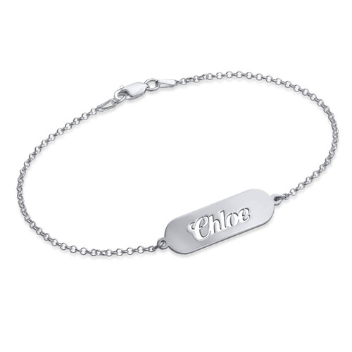 Cut out Name Bracelet in Silver