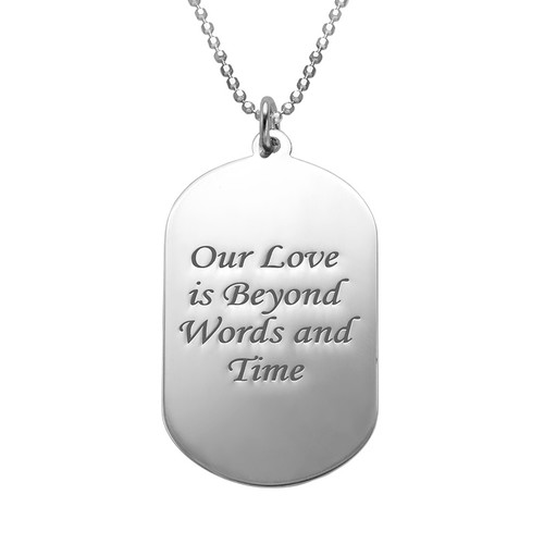 Dog tag photo necklace in Sterling Silver