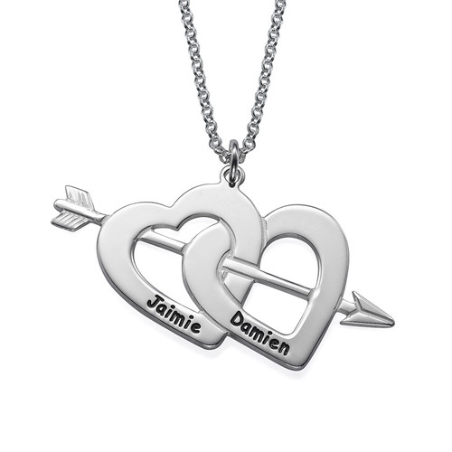 Double Heart and Arrow Necklace