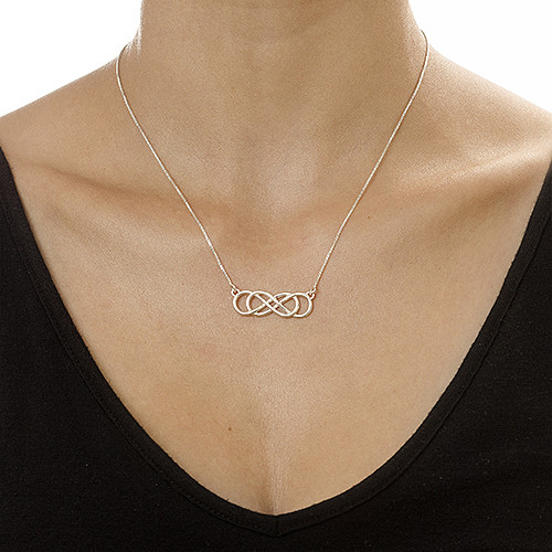 Double Infinity Necklace in Sterling Silver