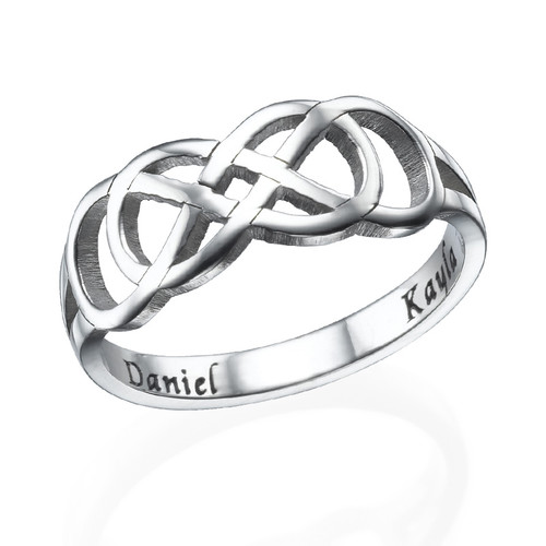 Double Infinity Ring with Inner Engraving