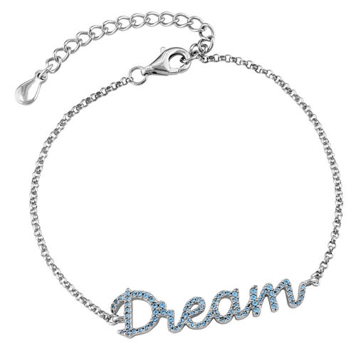 Dream Adjustable Inspirational Bracelet in Silver