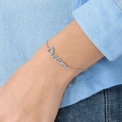 Dream Adjustable Inspirational Bracelet in Silver