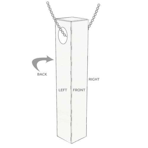 Engraved 3D Bar Name Necklace for Men in Silver