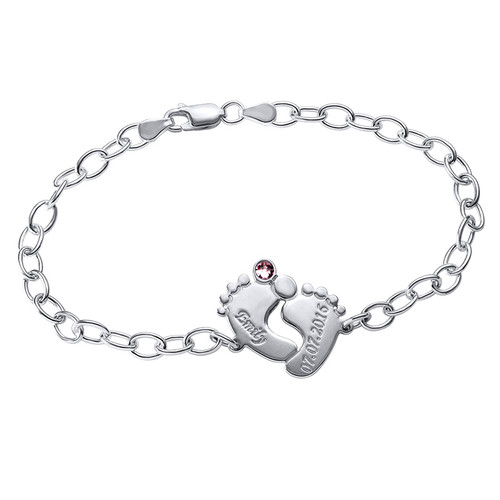 Engraved Baby Feet Bracelet