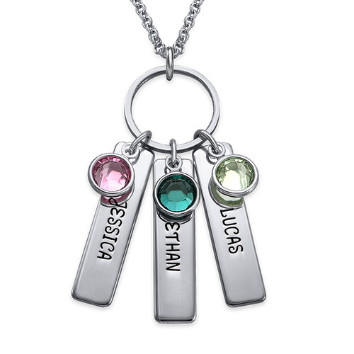 Engraved Bar Necklace for Mothers