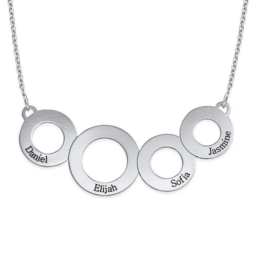 Engraved Circles Necklace in Sterling Silver