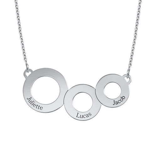 Engraved Circles Necklace in Sterling Silver