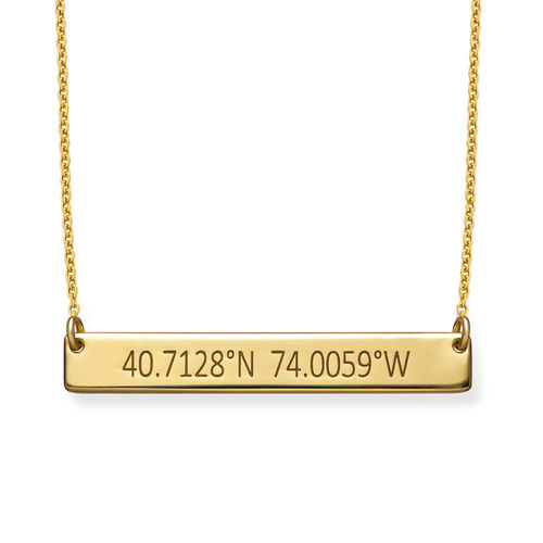 Engraved Coordinates Bar Necklace