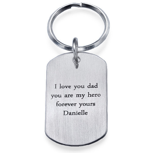 Engraved Dog Tag Keychain