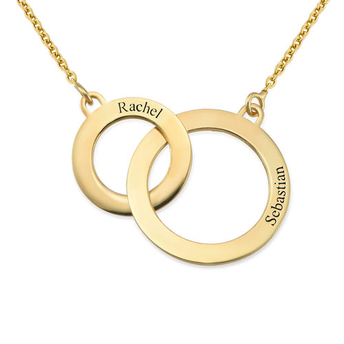 Engraved Eternity Circles Necklace in Gold Plating