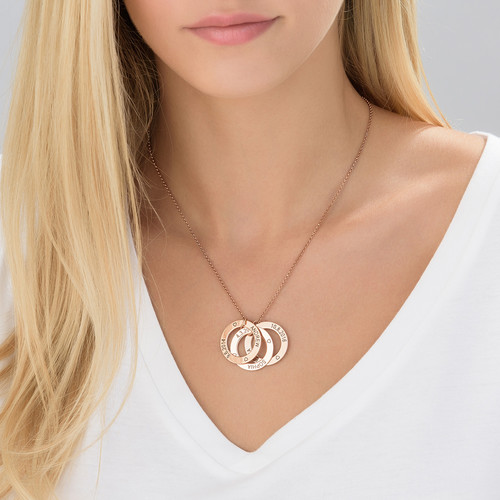 Engraved Family Circle Necklace - Rose Gold Plated