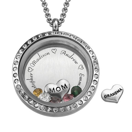 Engraved Floating Charms Locket - 